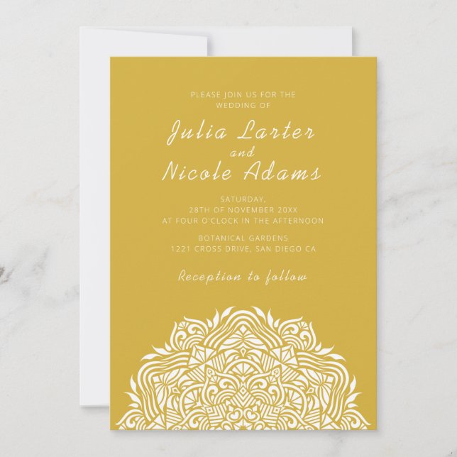 Persian Jewel Arch Ordinate Mandala Wedding Invitation (Front)