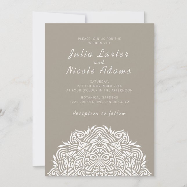 Persian Jewel Arch Ordinate Mandala Wedding Invitation (Front)
