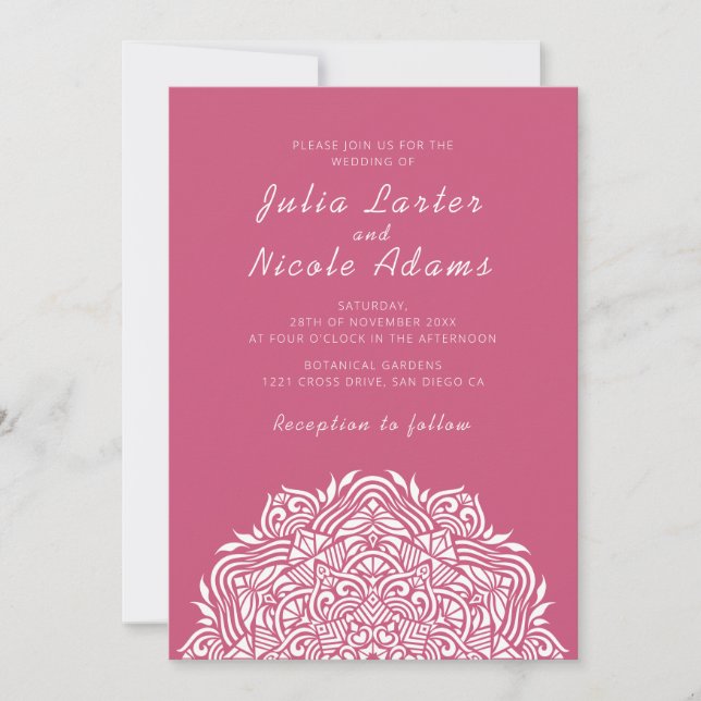 Persian Jewel Arch Ordinate Mandala Wedding Invitation (Front)