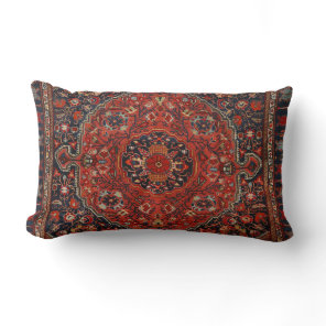 Persian Joshan Red Rusty Blue Throw Pillow