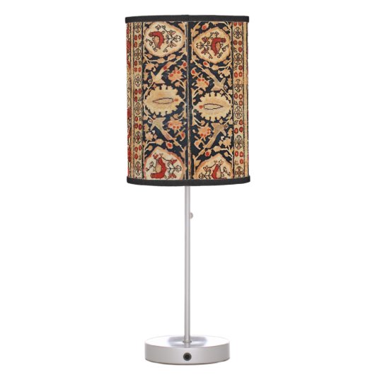 Persian Kashan Burnt Orange Yellow  Table Lamp (Back)