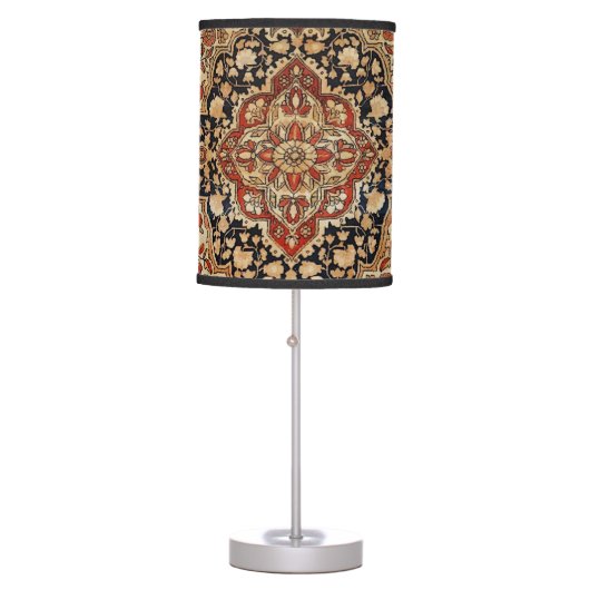 Persian Kashan Burnt Orange Yellow  Table Lamp (Front)