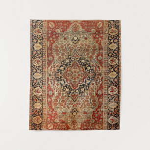 Persian Kashan Burnt Orange Yellow  Tapestry