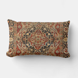 Persian Kashan Burnt Orange Yellow Throw Pillow