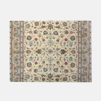 Persian Kashan Dusty Baby Blue Doormat