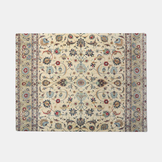 Persian Kashan Dusty Baby Blue  Doormat (Front)