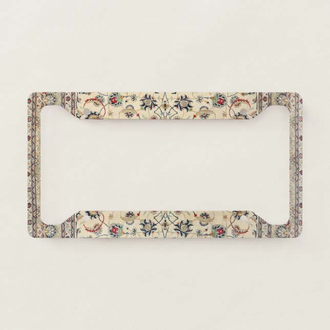 Persian Kashan Dusty Baby Blue  License Plate Frame (Front)