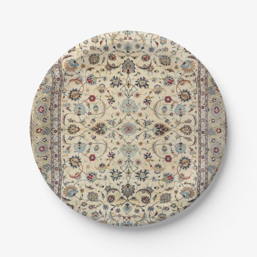 Persian Kashan Dusty Baby Blue  Paper Plates