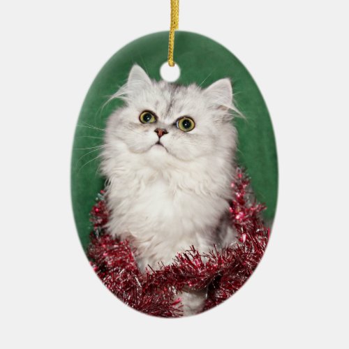 Persian kitten Christmas Ceramic Ornament