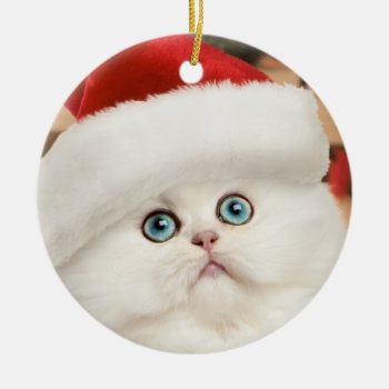 Persian Kitten Christmas Ornament (round) by lamessegee at Zazzle