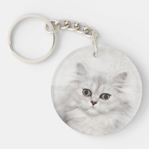 Persian kitten face keychain