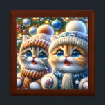 "Persian Kittens’ Christmas Delight" Keepsake  Gift Box<br><div class="desc">Introducing the "Persian Kittens’ Christmas Delight" Keepsake Box from H2OArt by AlexSandra. This exquisite keepsake box features two adorable Persian kittens dressed in their festive winter attire, set against a magical snowy backdrop. The kittens, with wide eyes and cute expressions, wear knitted hats and scarves, capturing the joy and wonder...</div>