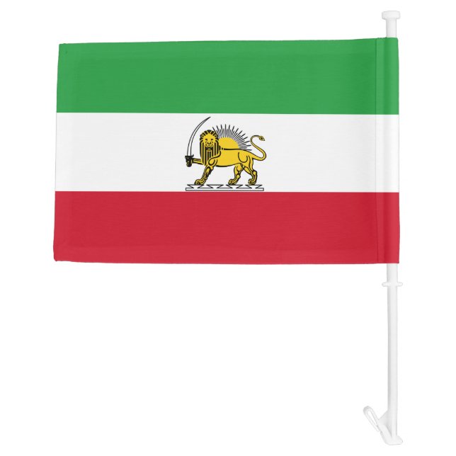 Persian Lion And Sun Flag Of Iran Car Flag (Back)