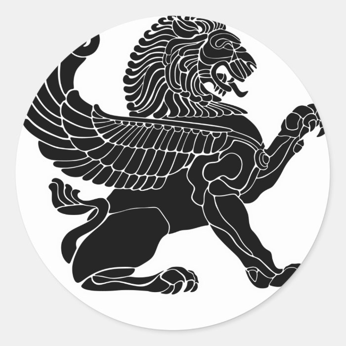 persian lion round stickers