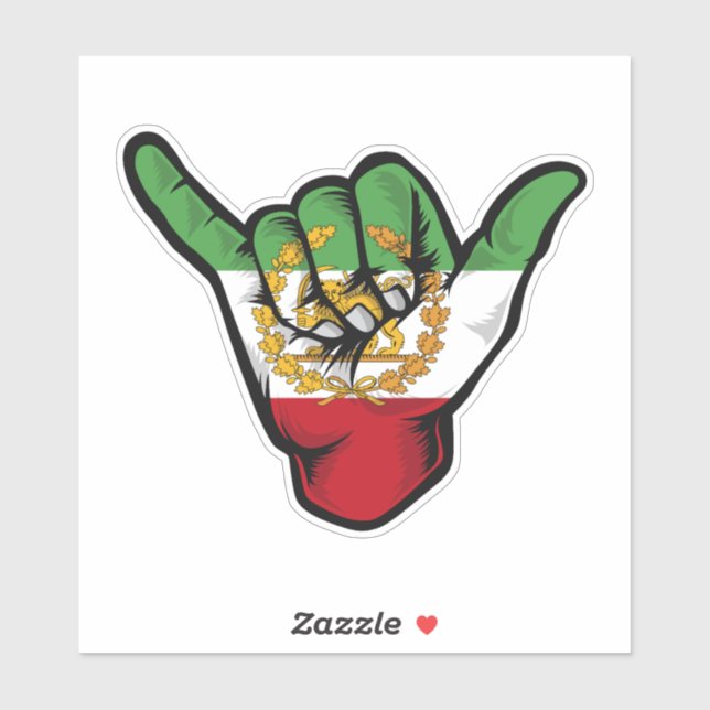 Persian Lion Shaka Hand Sticker (Sheet)