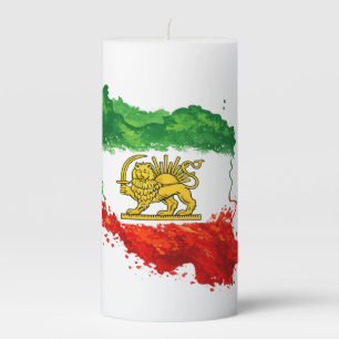 Persian Lion & Sun Candle Iran Map Decorative Ca
