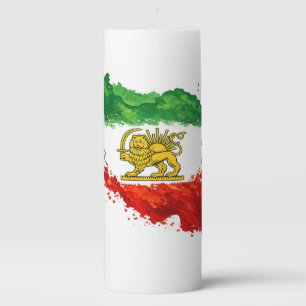 Persian Lion & Sun Candle Iran Map Decorative Ca