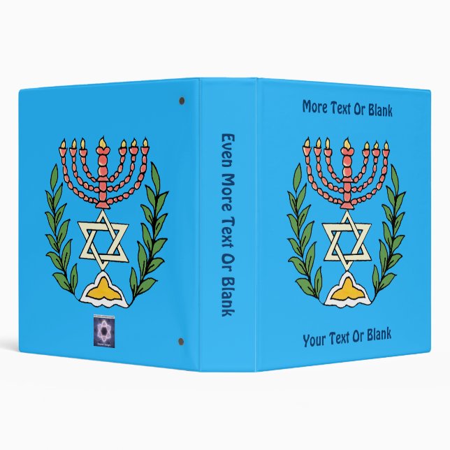 Persian Magen David Menorah 3 Ring Binder (Background)