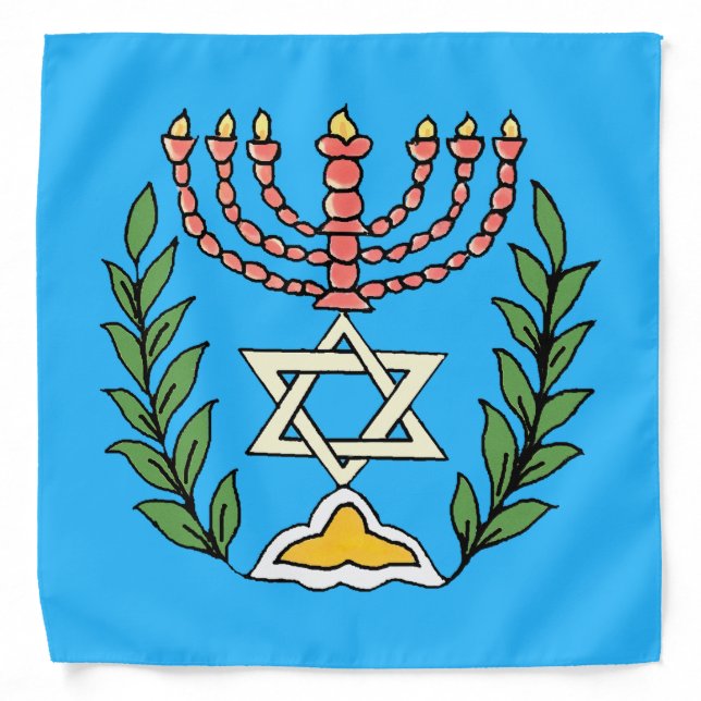 Persian Magen David Menorah Bandana (Front)