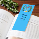 Persian Magen David Menorah Bookmarks<br><div class="desc">This image was adapted from an antique Persian Jewish tile and features a menorah with a Magen David (Star of David) framed by olive branches.  The imperfections of the original,  hand-painted image have been preserved. Customize by adding your own text on both front and back.</div>