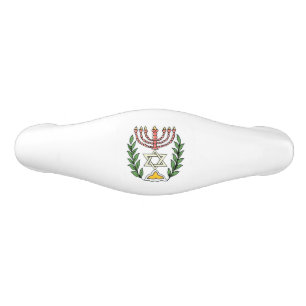 Persian Magen David Menorah Ceramic Drawer Pull