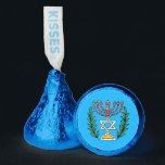 Persian Magen David Menorah  Hershey®'s Kisses®<br><div class="desc">This image was adapted from an antique Persian Jewish tile and features a menorah with a Magen David (Star of David) framed by olive branches.  The imperfections of the original,  hand-painted image have been preserved.</div>