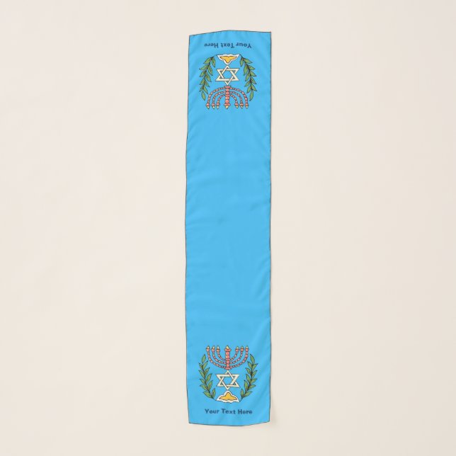 Persian Magen David Menorah Scarf (Front)
