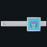 Persian Magen David Menorah Silver Finish Tie Clip<br><div class="desc">This image was adapted from an antique Persian Jewish tile and features a menorah with a Magen David (Star of David) framed by olive branches.  The imperfections of the original,  hand-painted image have been preserved.</div>