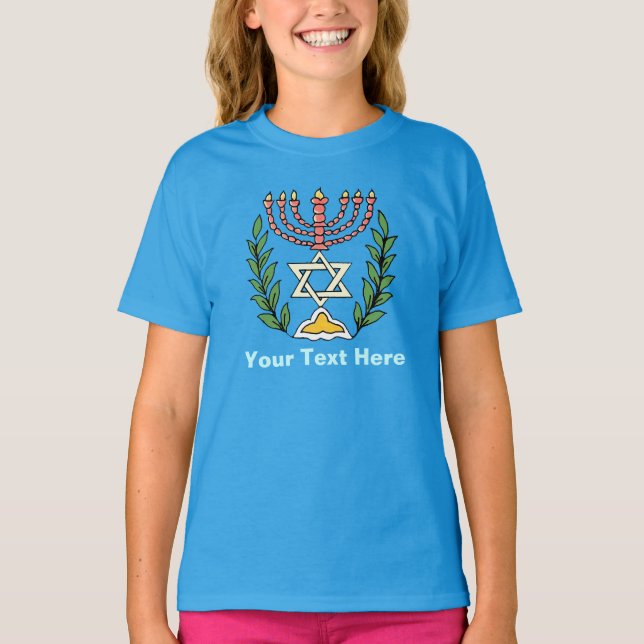 Persian Magen David Menorah T-Shirt (Front)