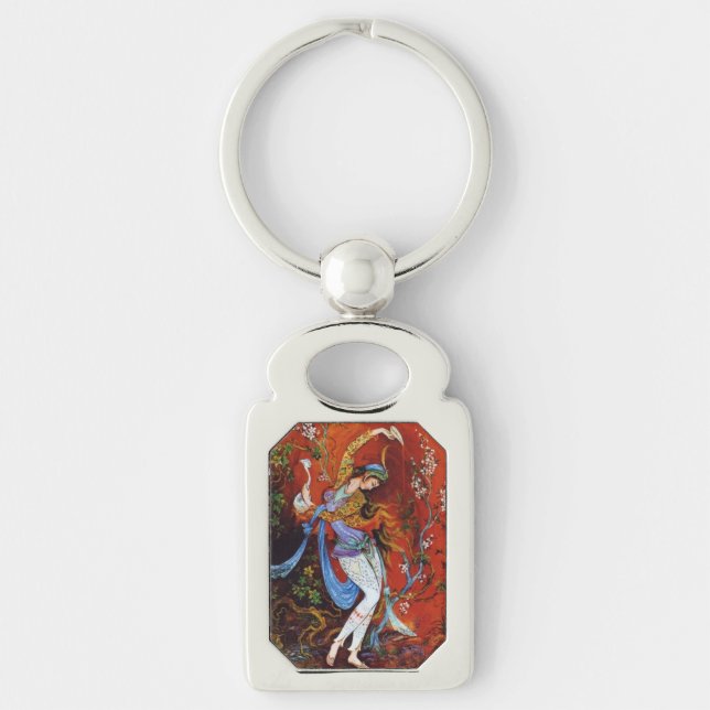 Persian Miniature Dancing Nymph Keychain (Front)