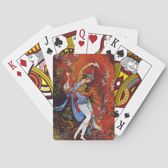Persian Miniature Dancing Nymph Poker Cards (Back)