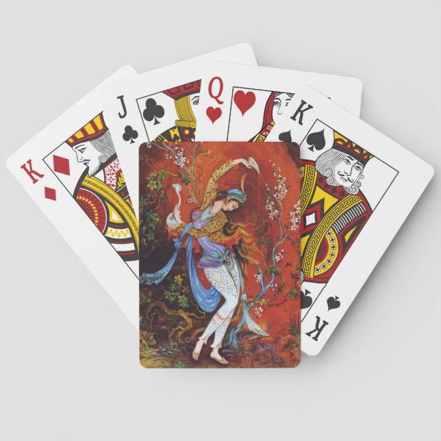Persian Miniature Dancing Nymph Poker Cards (Back)