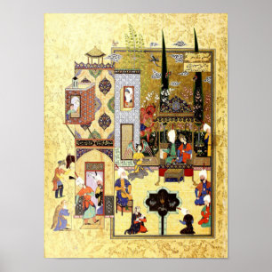 Persian Miniature: Solomon and Bilqis Have a Chat Poster