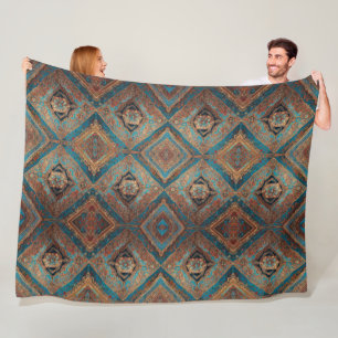 Persian Modern Beautiful Old Pattern Collection Fleece Blanket