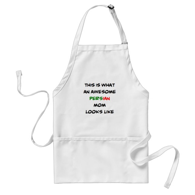 persian mom, awesome adult apron (Front)