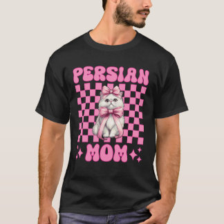 Persian Mom Mama Persian Cat Mother's Day Pink Coq T-Shirt