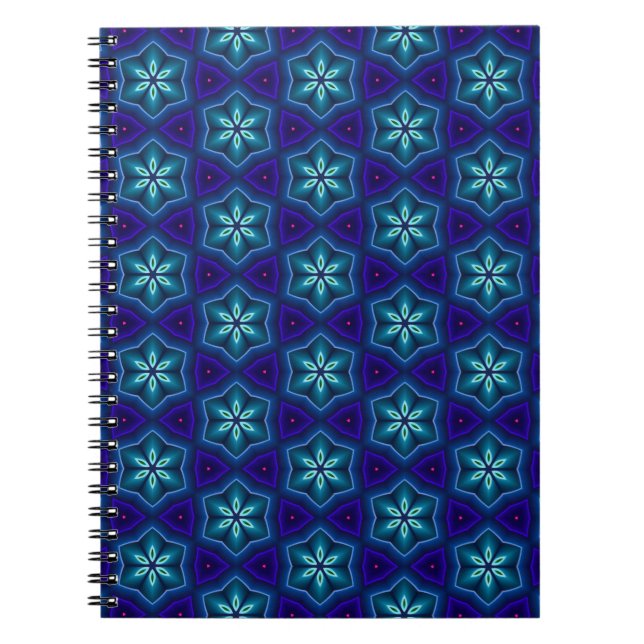 Persian Mosaic Tile with 3D Flower Pattern Notebook (Front)