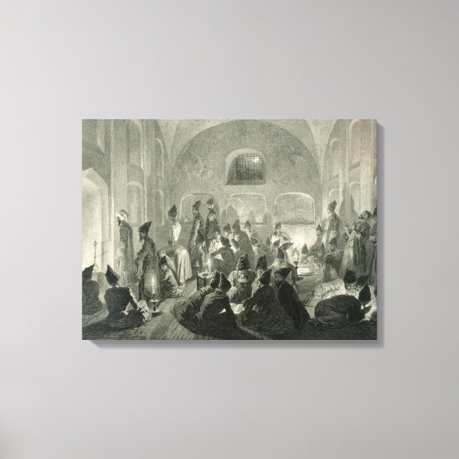 Persian Mosque at Yerevan, Armenia, a Night During Canvas Print (Front)