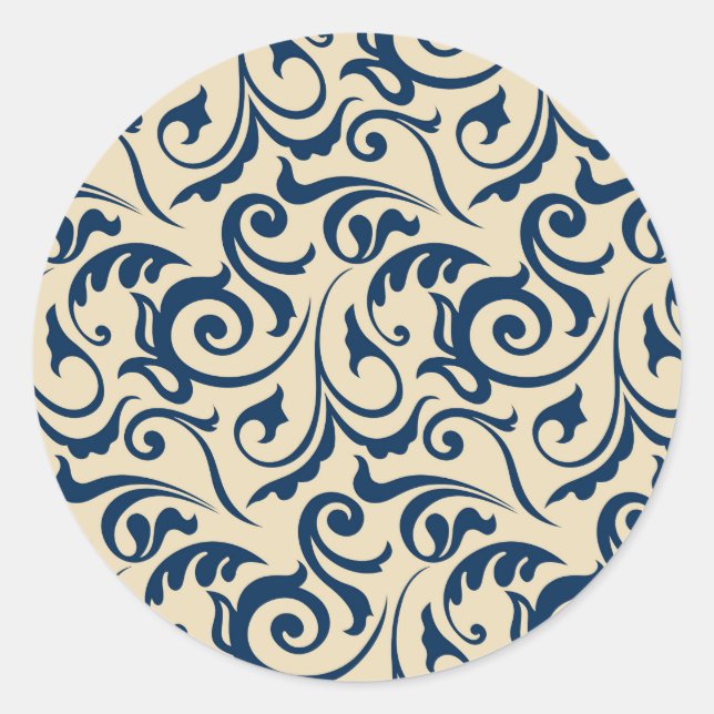 Persian Motifs Inspiration 2 Classic Round Sticker (Front)