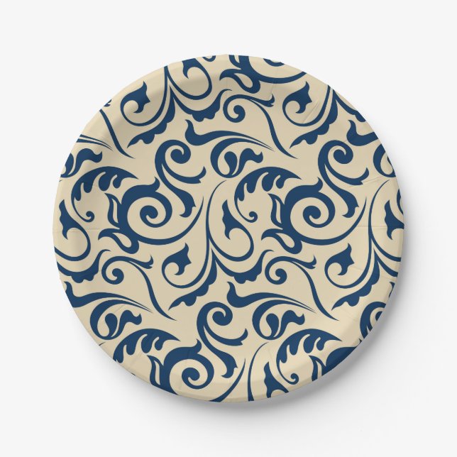 Persian Motifs Inspiration 2 Paper Plates (Front)