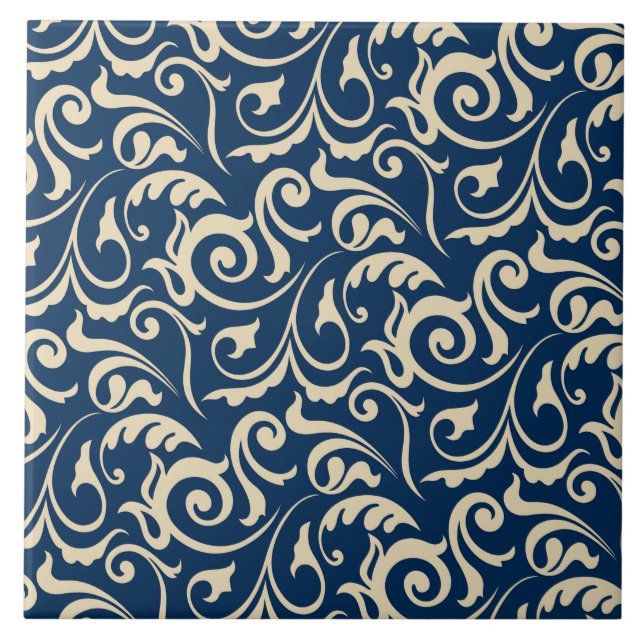 Persian Motifs Inspiration Ceramic Tile (Front)