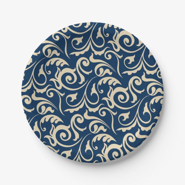 Persian Motifs Inspiration Paper Plates (Front)