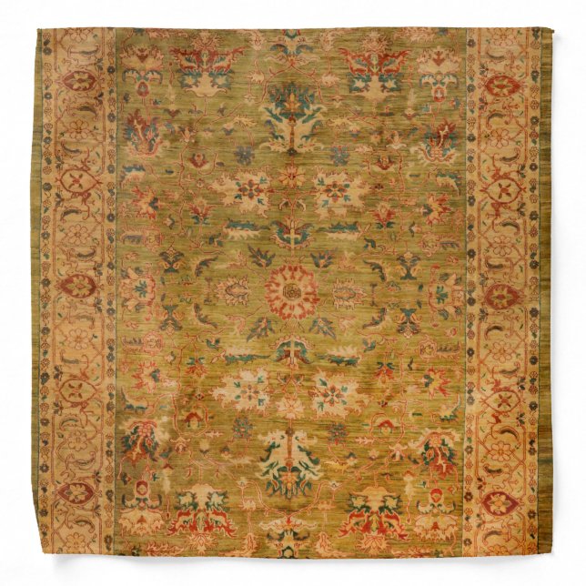 Persian Muted Green Yellow Blue  Bandana (Front)