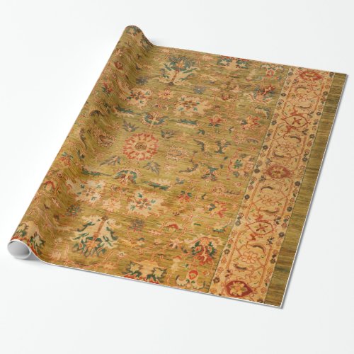 Persian Muted Green Yellow Blue  Wrapping Paper