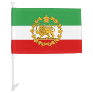 Persian National Lion Sun With Crown Pahlavi Iran Car Flag