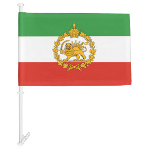 Persian National Lion Sun With Crown Pahlavi Iran Car Flag