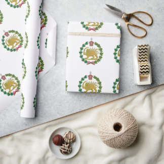 Persian National Lion Sun With Crown Pahlavi Iran Wrapping Paper