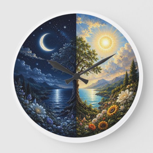 Persian Night & Day Yalda Wall Clock – Sun, Moon &