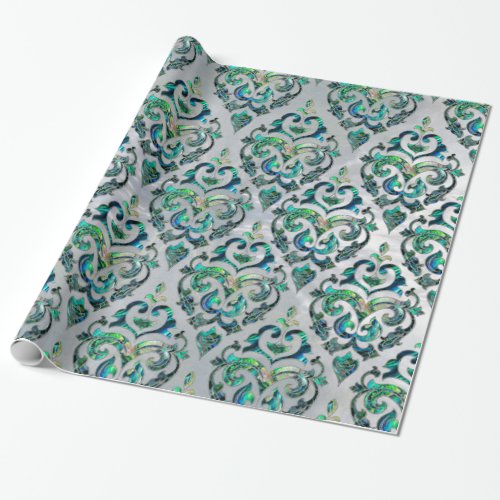 Persian Oriental  pattern abalone and pearl Wrapping Paper