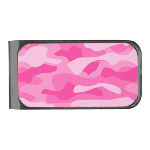 Persian Pink Monocolor Camo Gunmetal Finish Money Clip